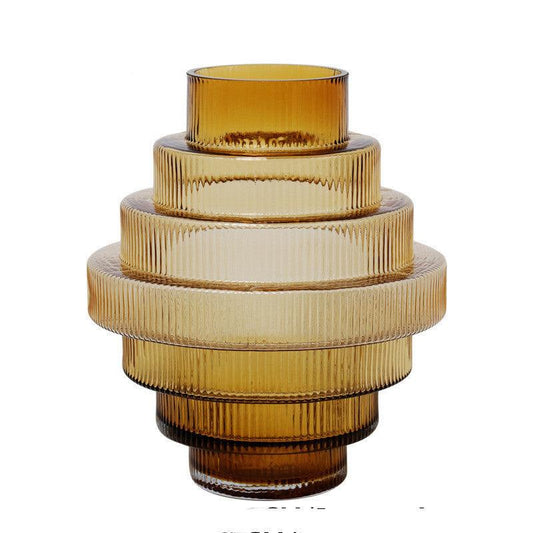 Craft New Chinese Style Home Amber Glass Vase - Pacisia