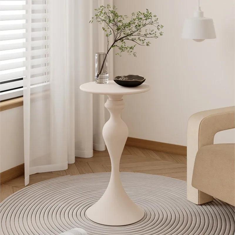 Cream Style Sofa Side Table Side Table Shelves Iron Small Coffee Table Mini Bedside Celebrity Small Round Table Can Be Moved - Pacisia