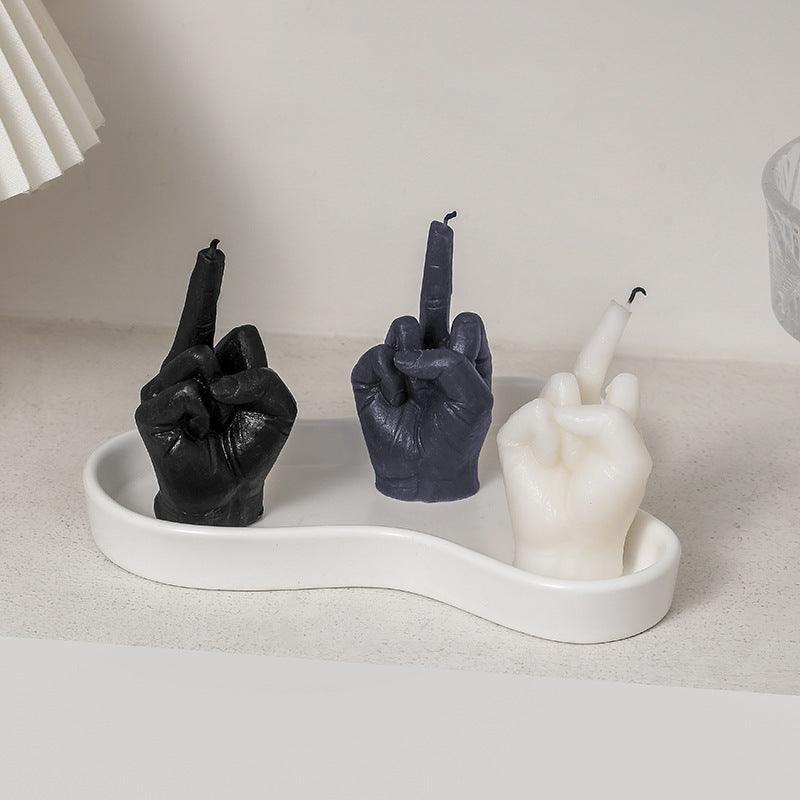 Creative and Funny Finger Shaped Scented Candle - Blue, Black, White - Pacisia