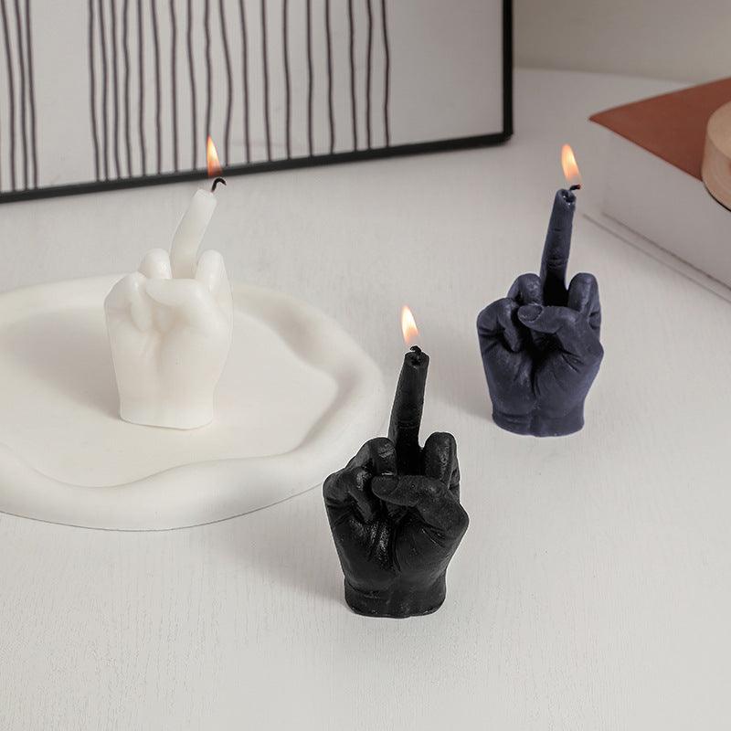 Creative and Funny Finger Shaped Scented Candle - Blue, Black, White - Pacisia