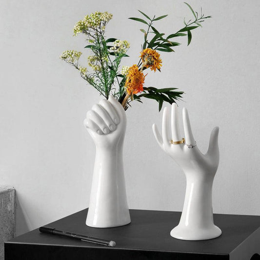 Creative Artistic Hand-shaped Ceramic Vase Ornament - Pacisia