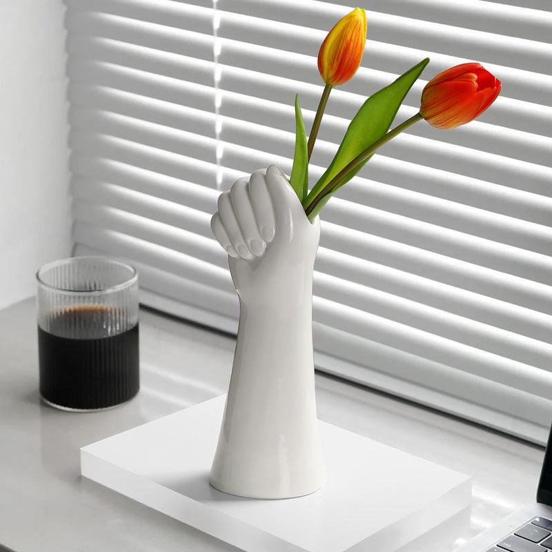 Creative Artistic Hand-shaped Ceramic Vase Ornament - Pacisia