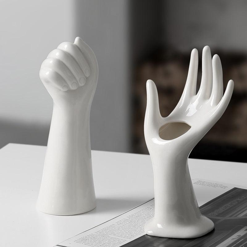 Creative Artistic Hand-shaped Ceramic Vase Ornament - Pacisia
