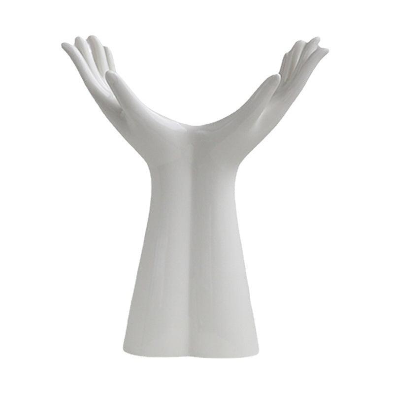 Creative Artistic Hand-shaped Ceramic Vase Ornament - Pacisia