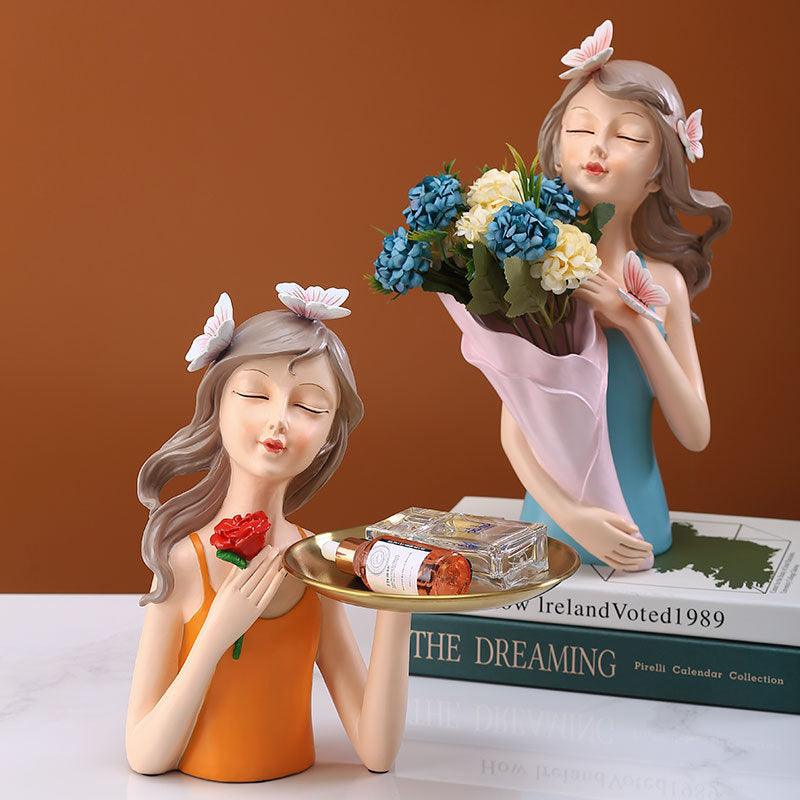 Creative Butterfly Light Luxury Girl Decoration Home Living Room Porch Tray Storage Vase Decoration - Pacisia