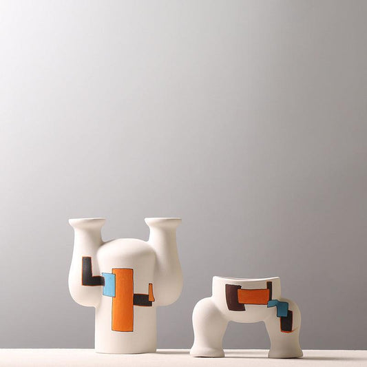 Creative Capsule Man Decoration Decorative Vase Color Matching Hand-painted Frosted Ceramic Crafts - Pacisia
