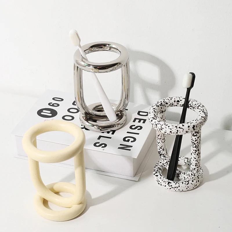 Creative Ceramic Toothbrush Shelf In The Bathroom - Pacisia