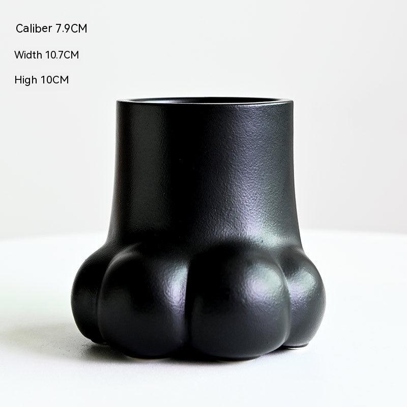 Creative Ceramic Vase Cute Solid Color Cat's Paw - Pacisia
