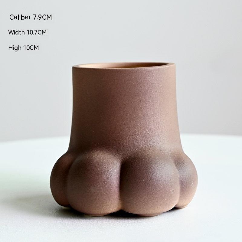 Creative Ceramic Vase Cute Solid Color Cat's Paw - Pacisia