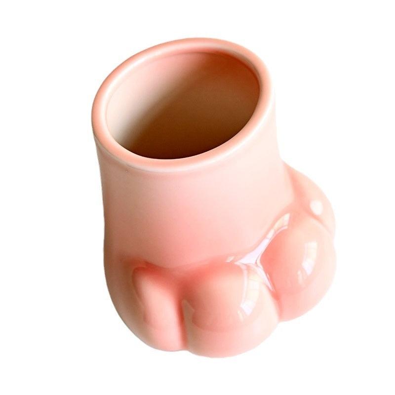 Creative Ceramic Vase Cute Solid Color Cat's Paw - Pacisia
