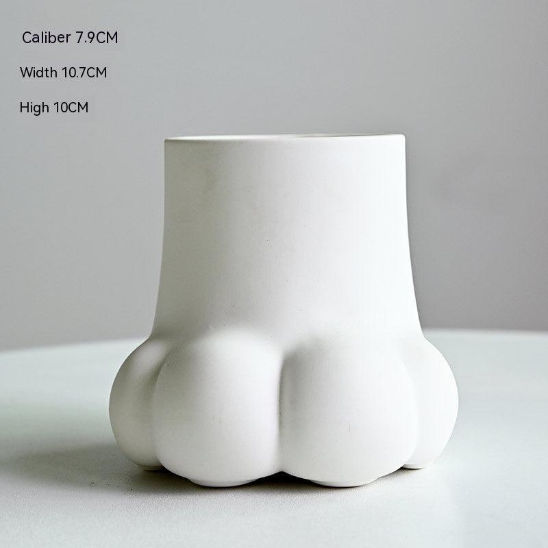 Creative Ceramic Vase Cute Solid Color Cat's Paw - Pacisia