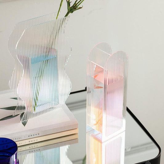 Creative Corrugated Floral Acrylic Vase Home Decoration - Pacisia