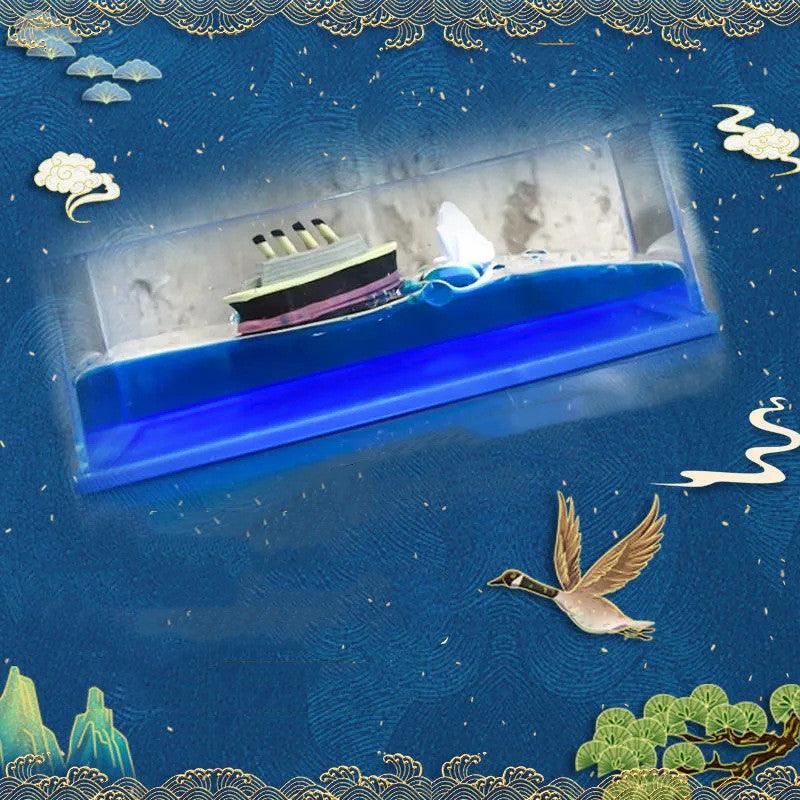 Creative Cruise Ship Decoration Fluid Drift Bottle Desktop Decorative Ornament - Pacisia