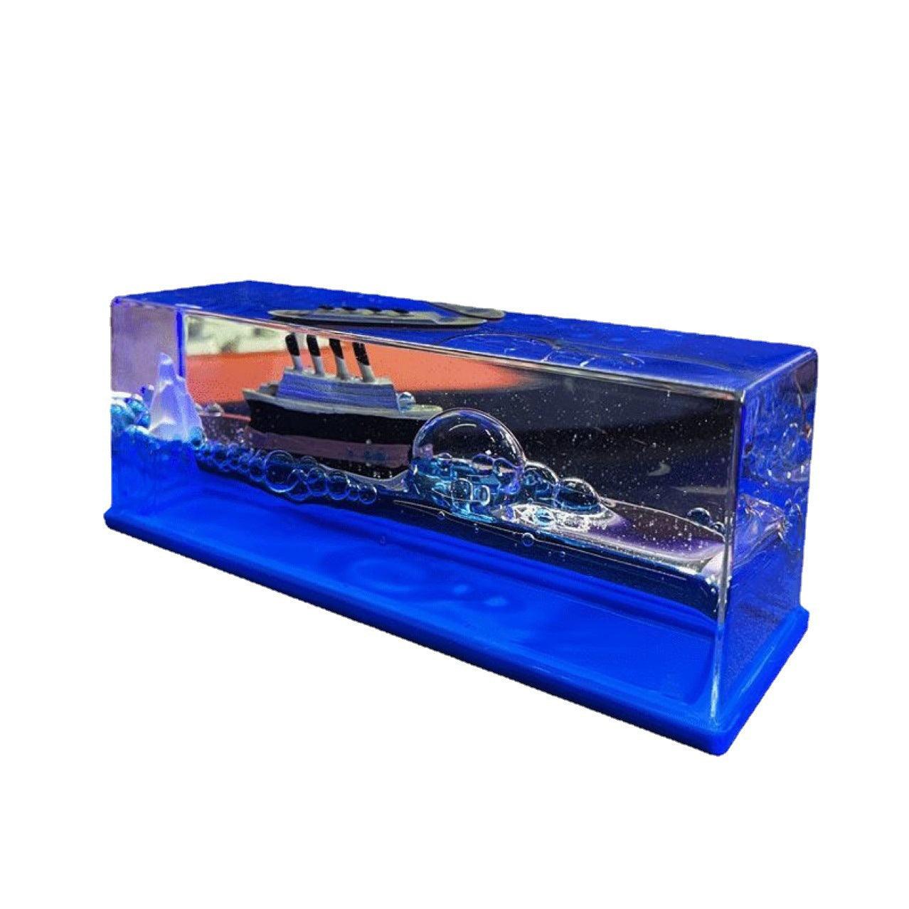 Creative Cruise Ship Decoration Fluid Drift Bottle Desktop Decorative Ornament - Pacisia