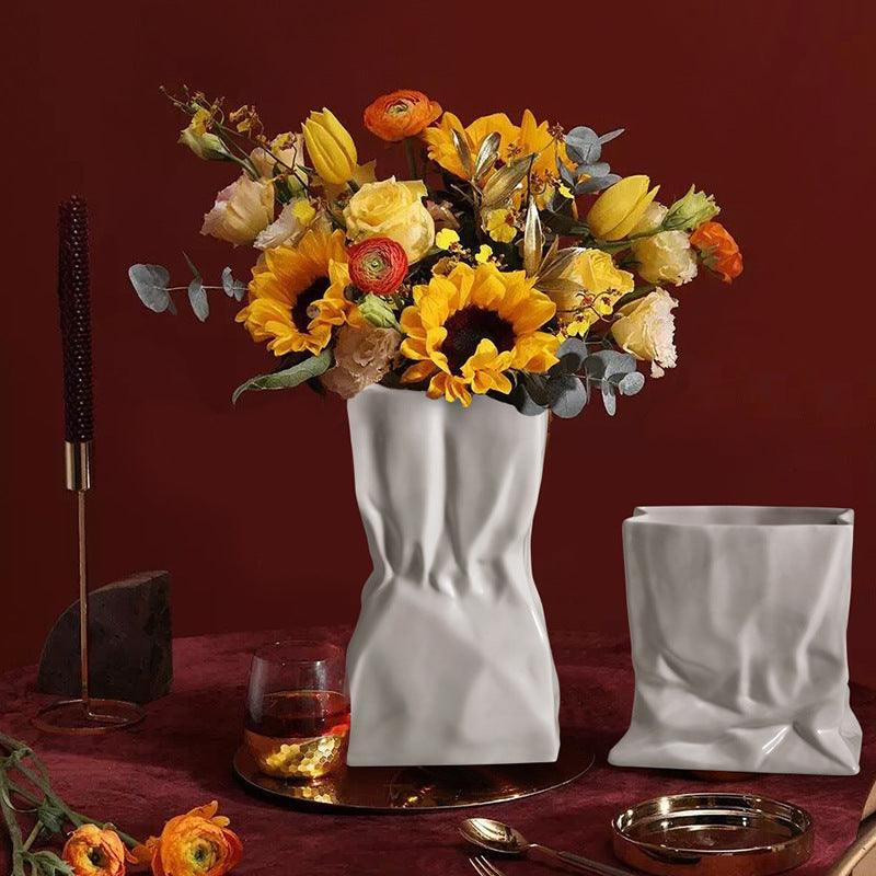 Creative Decoration Flower Arrangement Model Room Home Soft Decoration Vase - Pacisia