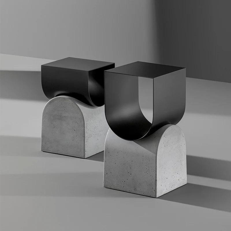 creative design simple coffee table iron and cement side table for living room - Pacisia