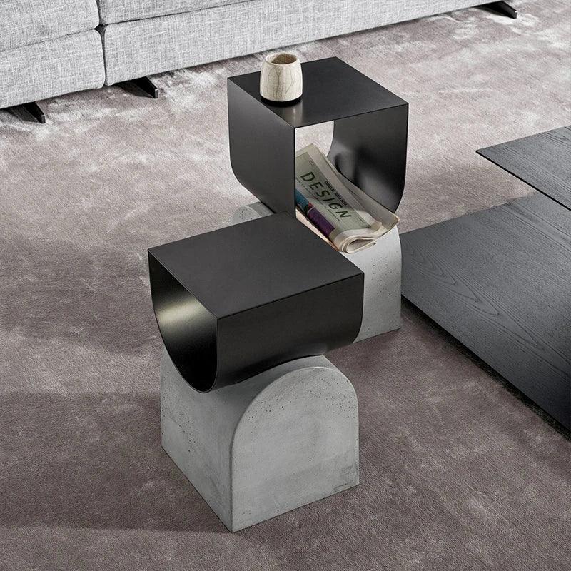 creative design simple coffee table iron and cement side table for living room - Pacisia
