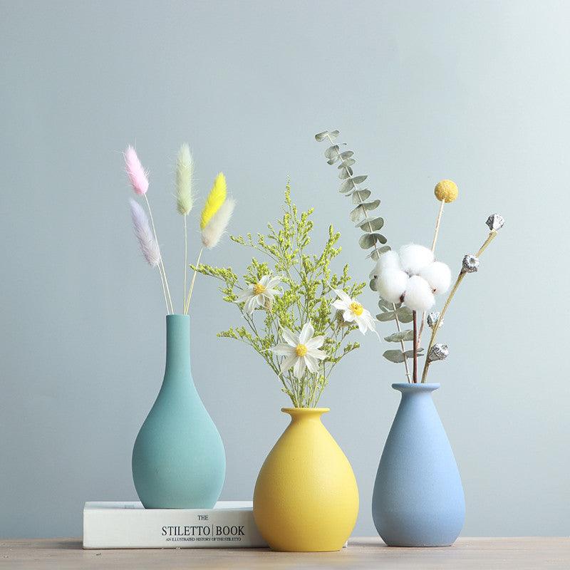 Creative Dry Vase Nordic Decoration Living Room Flower Arrangement Ceramic Small Vase Simple Modern Small Home Decoration - Pacisia