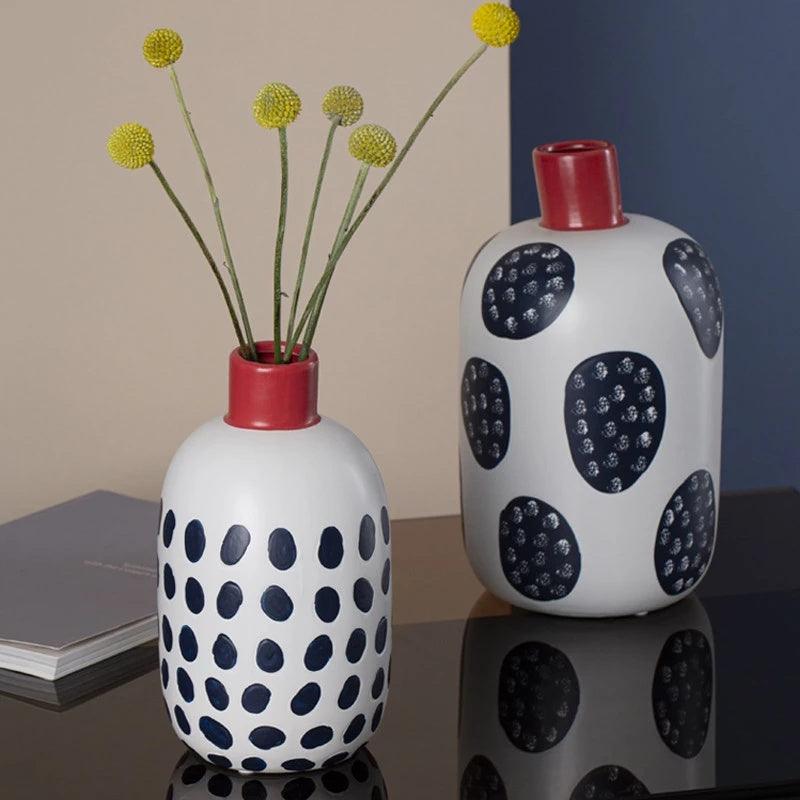Creative Flower Arrangement Ceramic Vase Living Room Decoration Ornaments - Pacisia