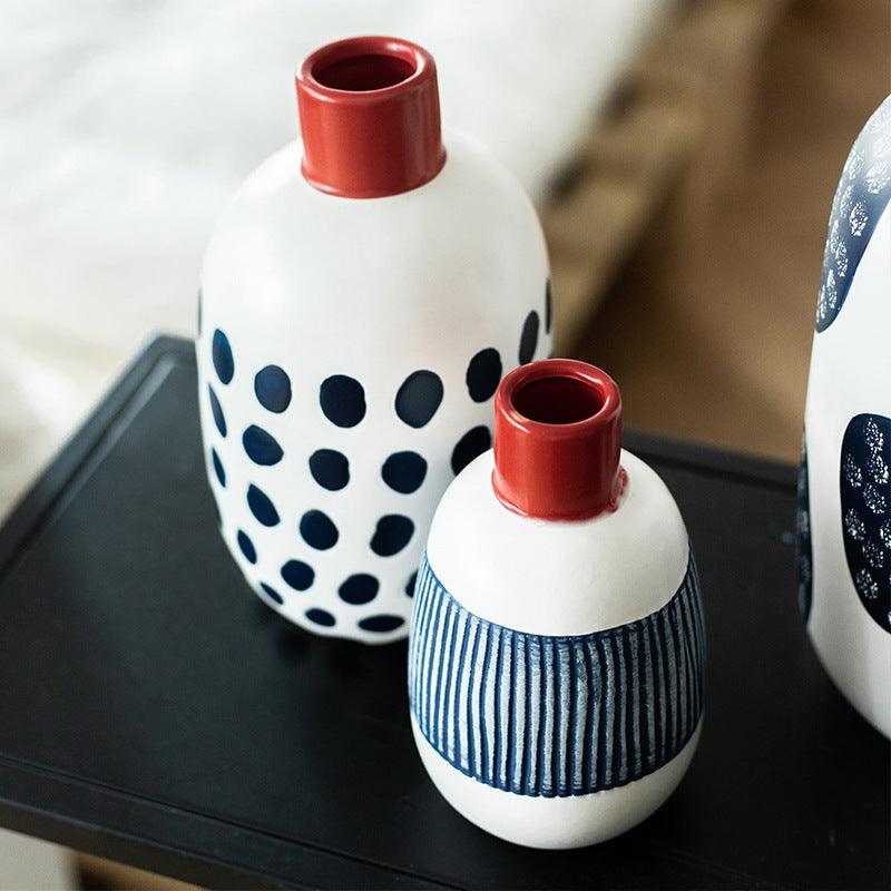 Creative Flower Arrangement Ceramic Vase Living Room Decoration Ornaments - Pacisia