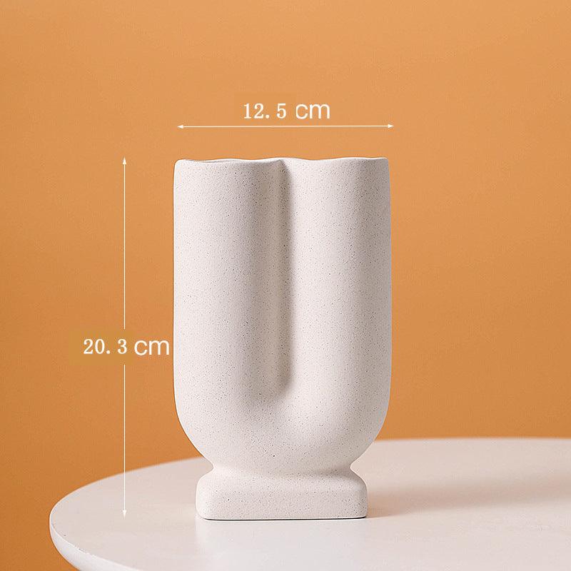 Creative Frosted Ceramic Vase With Metal Spots - Pacisia