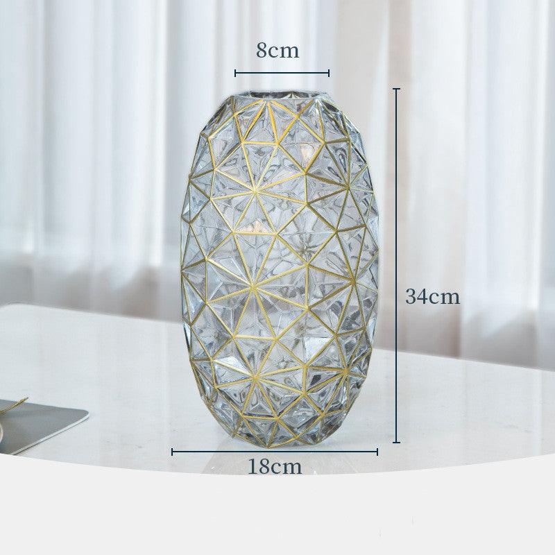 Creative Glass Vase Light Luxury Decoration American Style Living Room Flower Arrangement - Pacisia