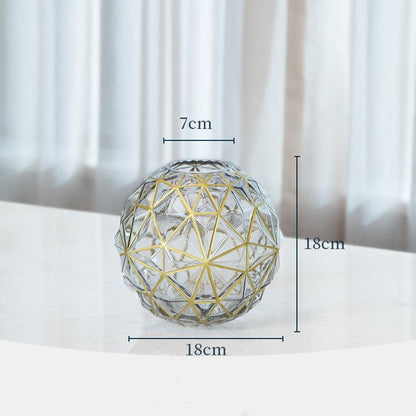 Creative Glass Vase Light Luxury Decoration American Style Living Room Flower Arrangement - Pacisia