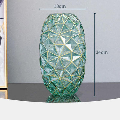 Creative Glass Vase Light Luxury Decoration American Style Living Room Flower Arrangement - Pacisia