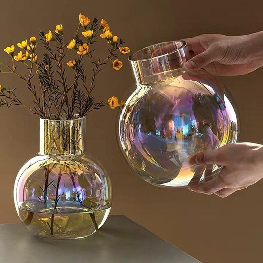 Creative Glass Vase Transparent Hydroponic Flower Dry Flower Vase - Pacisia