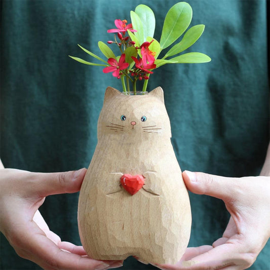 Creative Heart Cat Vase Handmade Christmas - Pacisia