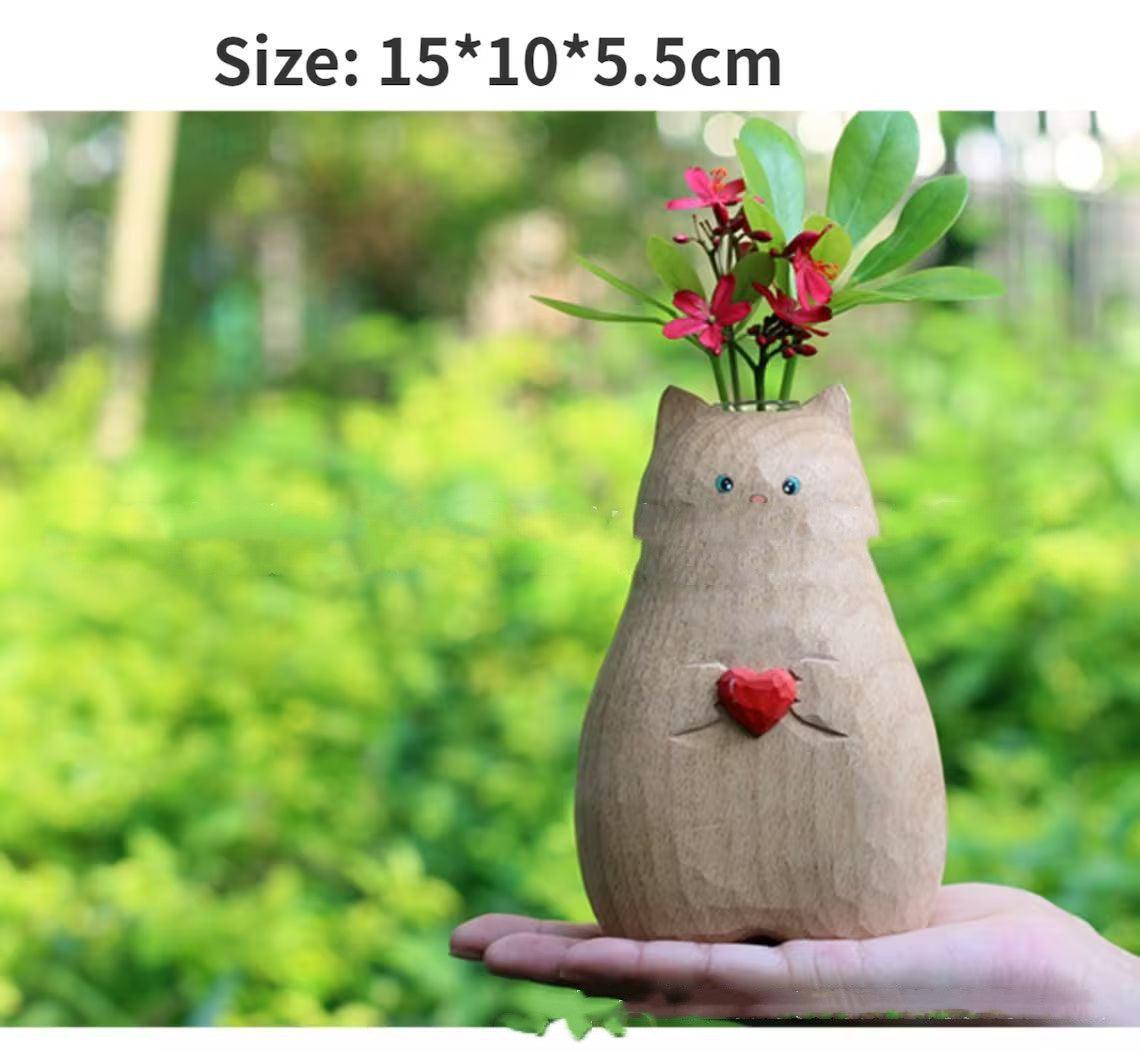 Creative Heart Cat Vase Handmade Christmas - Pacisia