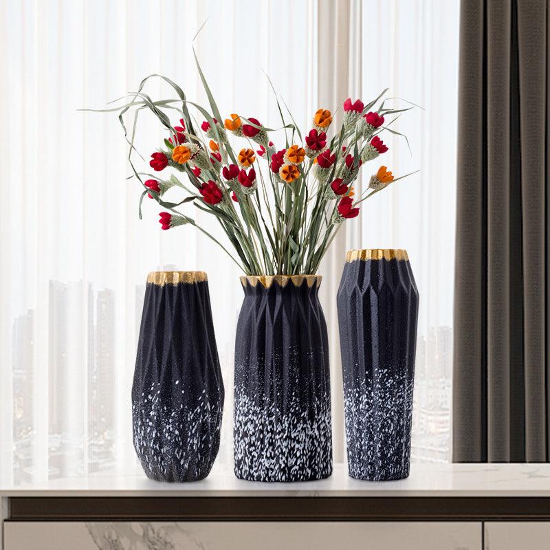 Creative Hydroponic Container Dry Flower Frosted Ceramic Vase Living Room Decoration - Pacisia