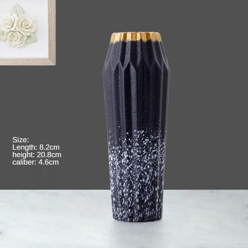 Creative Hydroponic Container Dry Flower Frosted Ceramic Vase Living Room Decoration - Pacisia