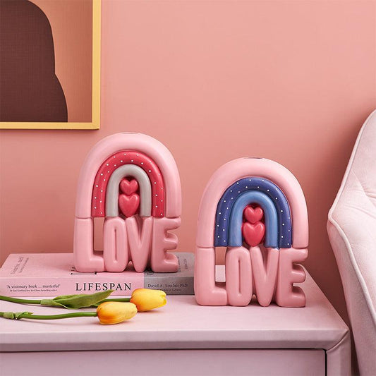 Creative Letter Resin Vase In Living Room - Pacisia