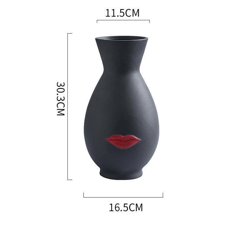 Creative Minimalist Face Lips Vase - Pacisia