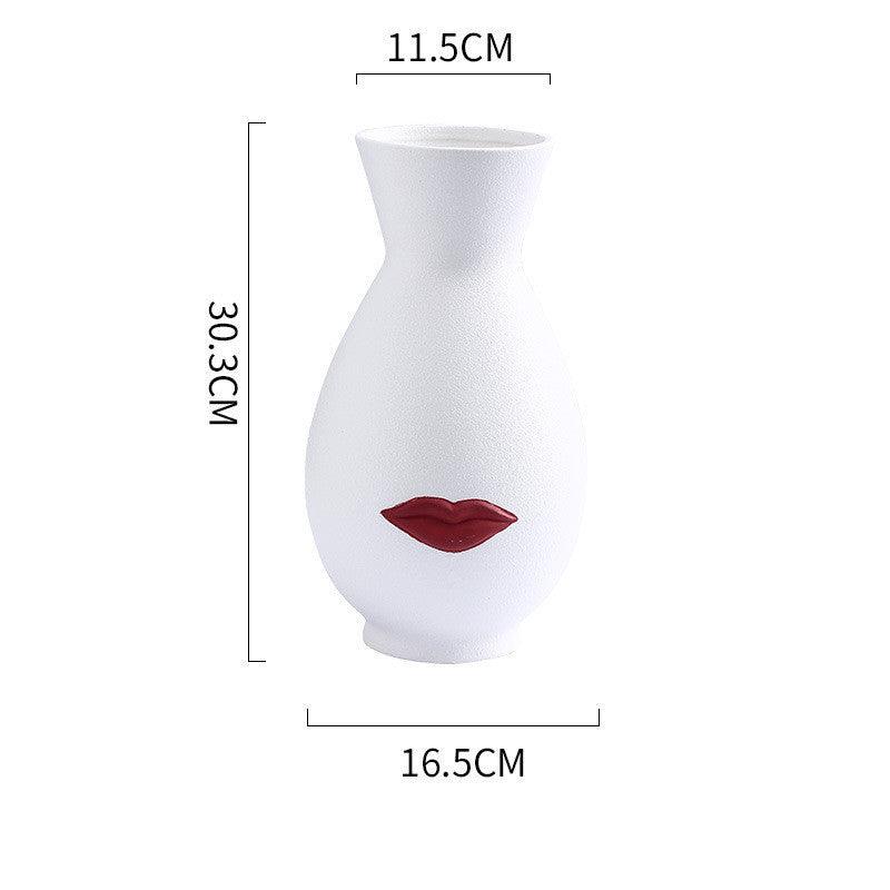 Creative Minimalist Face Lips Vase - Pacisia
