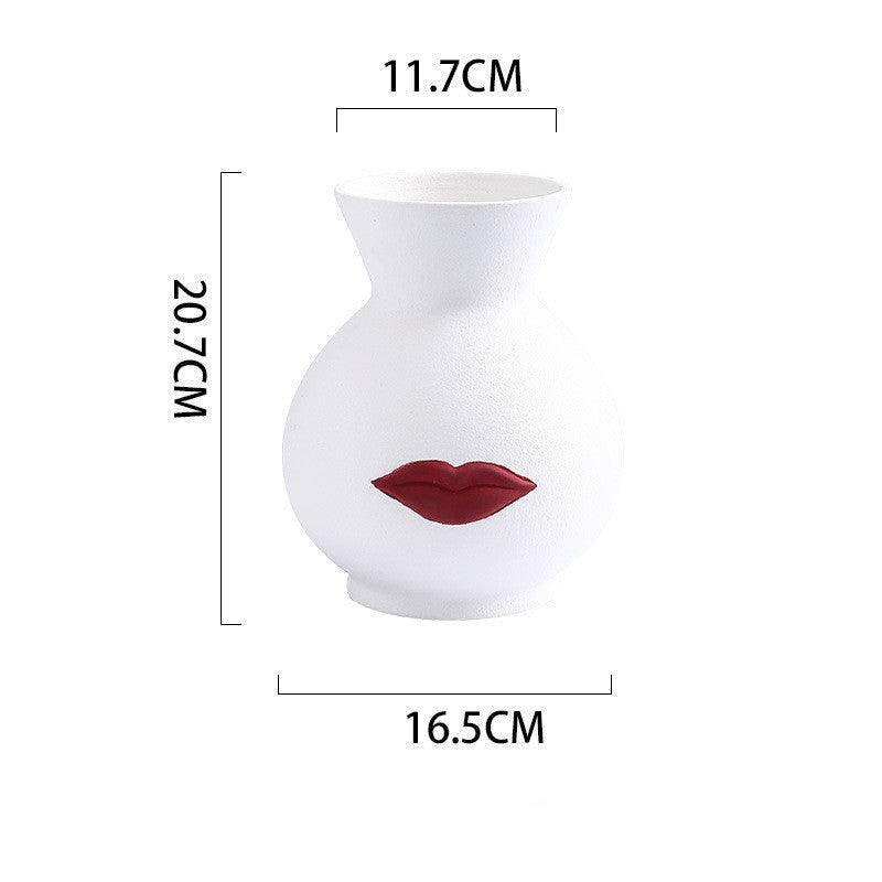 Creative Minimalist Face Lips Vase - Pacisia