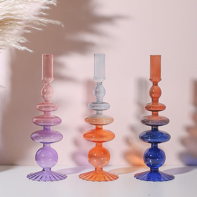 Creative Minimalist Glass Candlestick Vase Artifacts - Pacisia