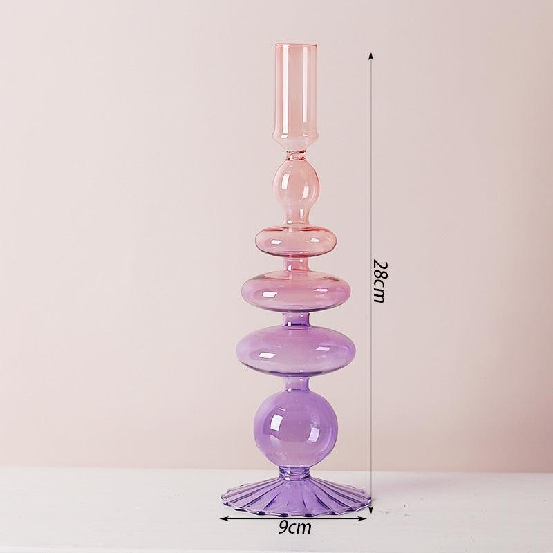 Creative Minimalist Glass Candlestick Vase Artifacts - Pacisia