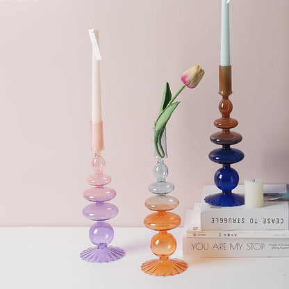 Creative Minimalist Glass Candlestick Vase Artifacts - Pacisia