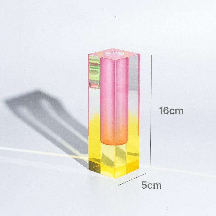 Creative Minimalist Ins Acrylic Square Column Vase Craft Gift - Pacisia