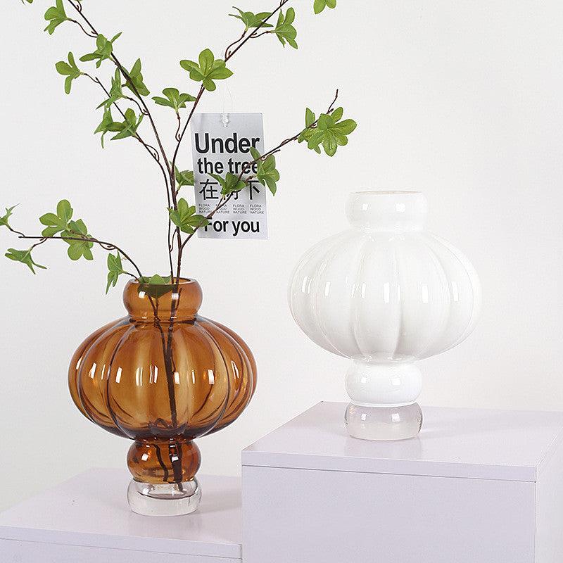 Creative New Lantern Glass Vase Living Room Dining Table Flower Arrangement - Pacisia