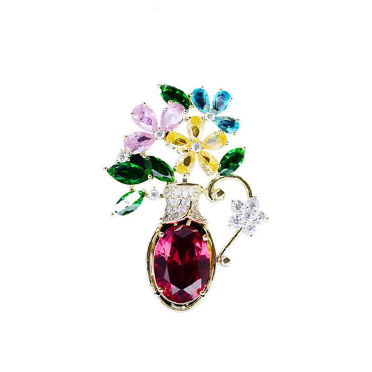 Creative Personality Vase Brooch Accessories Women - Pacisia