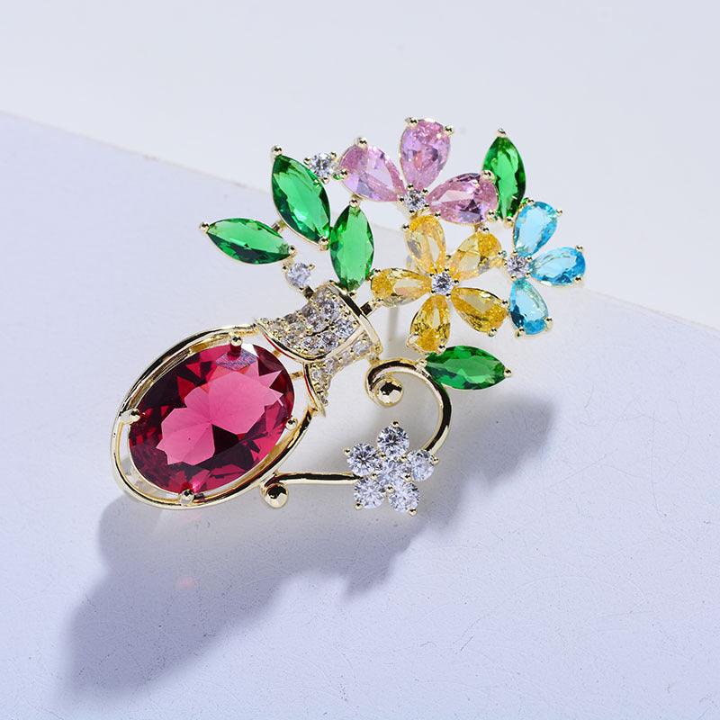 Creative Personality Vase Brooch Accessories Women - Pacisia