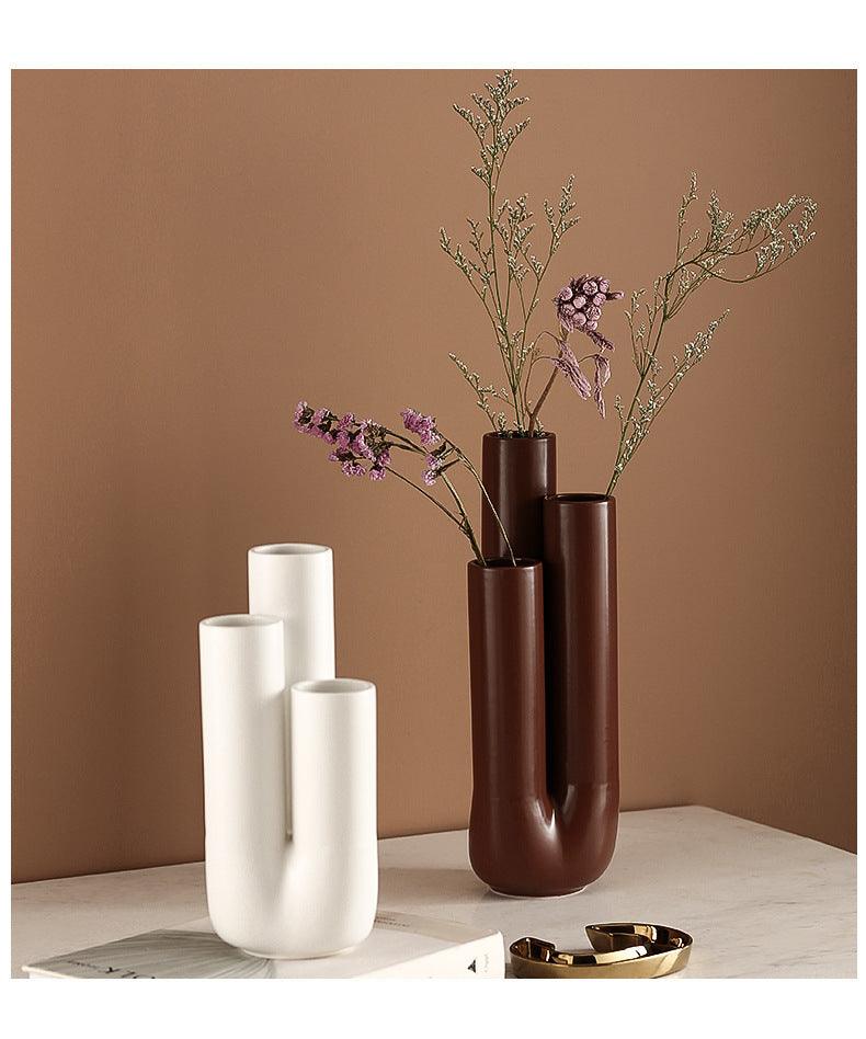 Creative Pipe Shape Porous Ceramic Vase - Pacisia