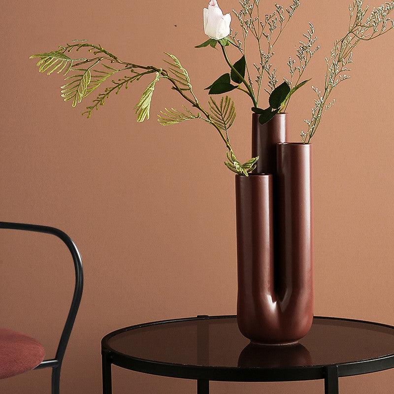 Creative Pipe Shape Porous Ceramic Vase - Pacisia