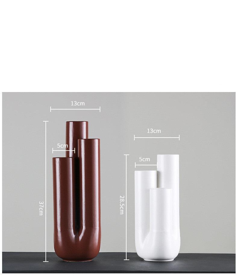 Creative Pipe Shape Porous Ceramic Vase - Pacisia