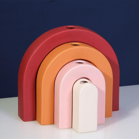 Creative Scandinavian Minimalist Ceramic Colorful Vase Ornaments - Pacisia