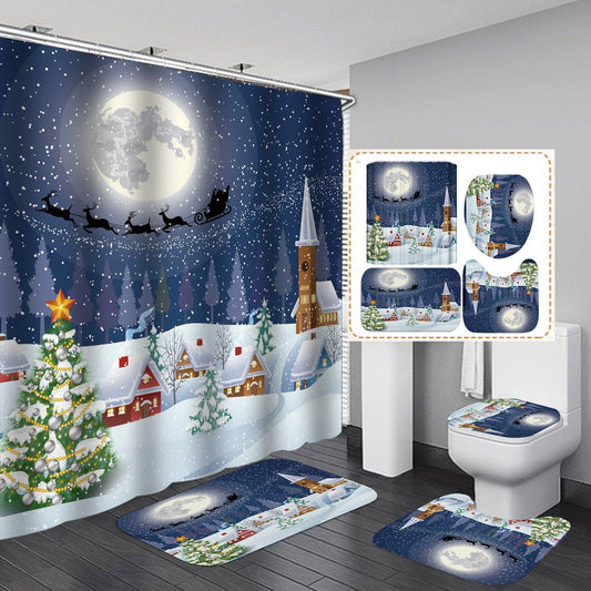 Creative Shower Curtain Waterproof Christmas Shower Curtain Cloth - Pacisia