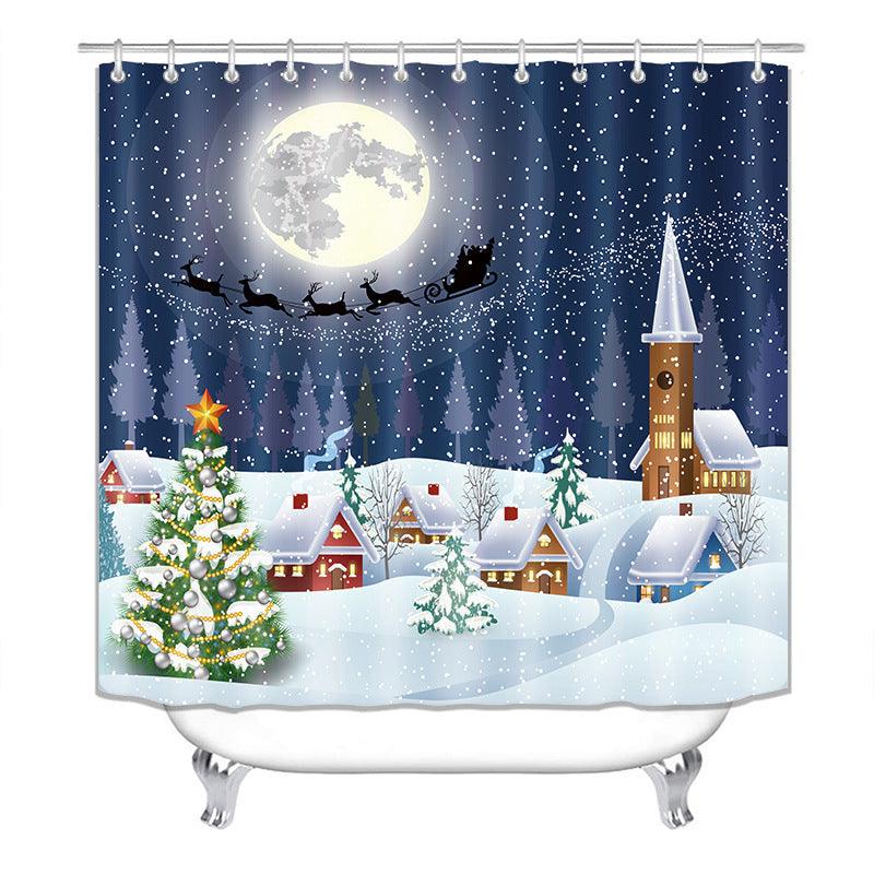 Creative Shower Curtain Waterproof Christmas Shower Curtain Cloth - Pacisia